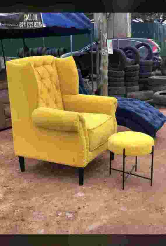 Arm rest yellow couch